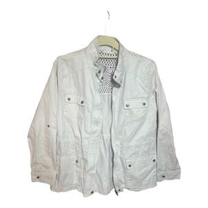 Blu Pepper Small Cream Light Jacket crocheted detail light blue orange brown